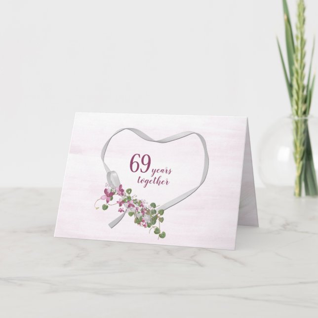Cartes cardiaques au ruban du 69e anniversaire (Devant)