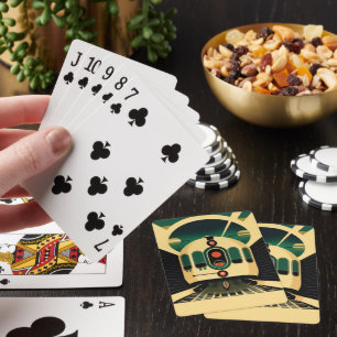 Cartes Carte de jeu de train futuriste rétro