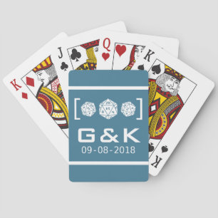 Cartes Carte de jeu Mariage Blue D20 Dice