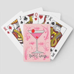Cartes Carte de jeu rose de bicyclette de Martini - de