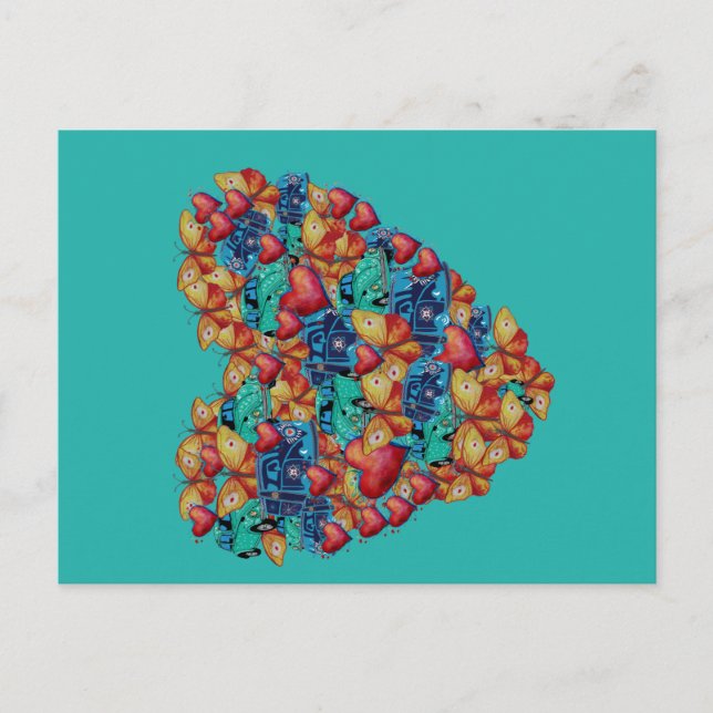 Cartes Cartes postales, Saint-Valentin Coeur Art (Devant)