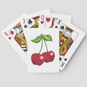 Cartes "Cerises" - Cerises sur une carte de jeu de vigne