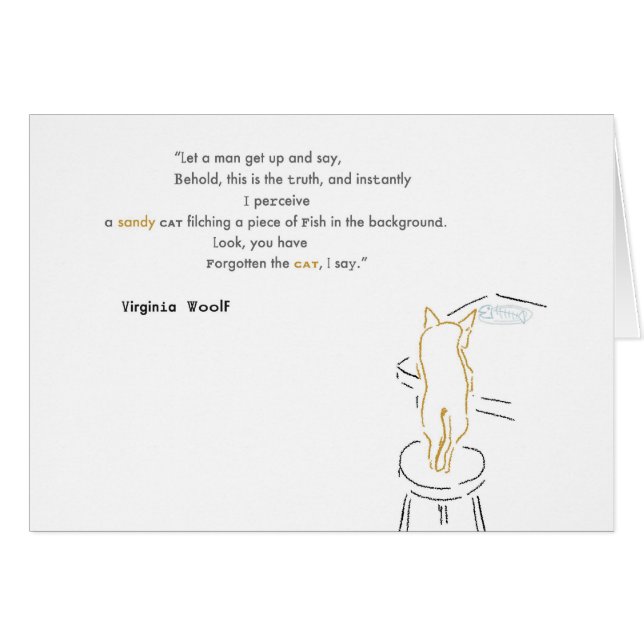Cartes chipantes de chat de la Virginie Woolf (Devant horizontal)