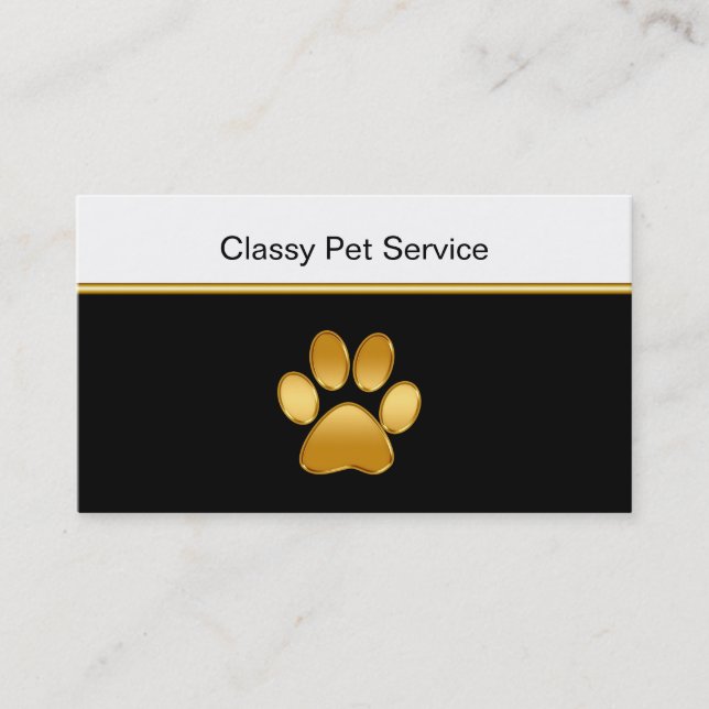 Cartes chiques d'entreprise de services d'animal (Devant)