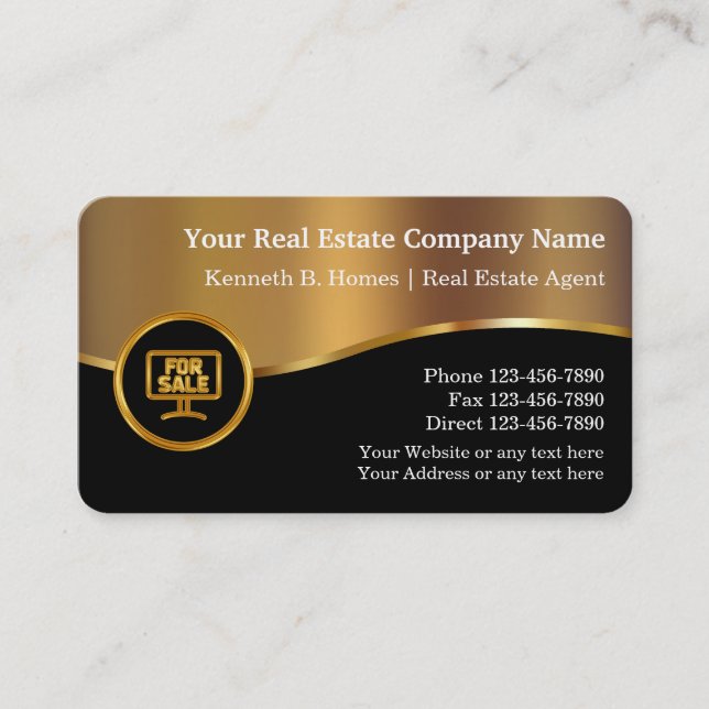 Cartes chiques d'entreprise immobilière (Devant)