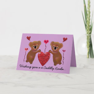 Cartes Coeurs Koala Valentine