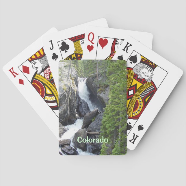 Cartes Colorado Mountain Waterfall Carte de jeu (dos)