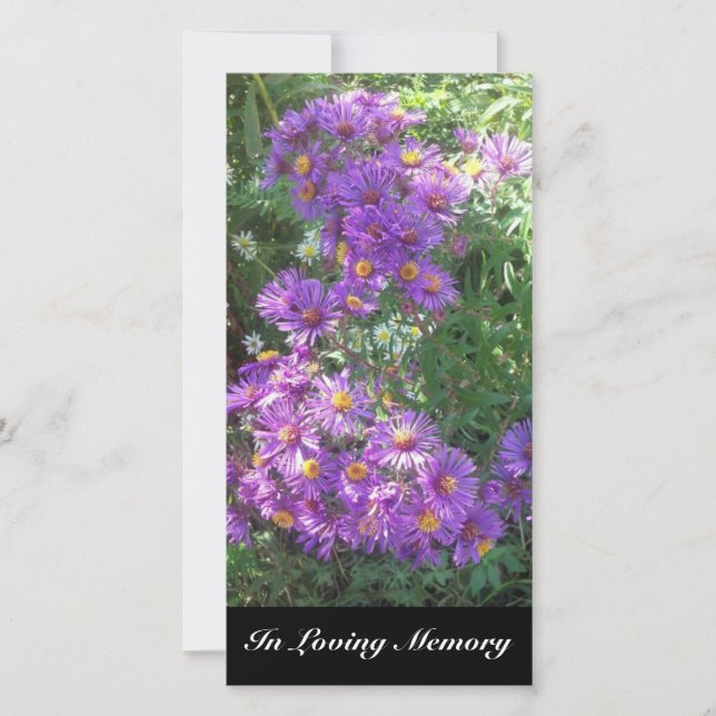 Cartes commémoratives "Fleurs violettes" (Devant)