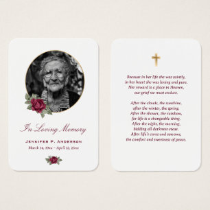 Cartes commémoratives florales en or rose rouge de