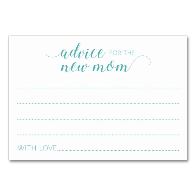 Cartes conseils Turquoise Nouveau Baby shower mama (Devant)