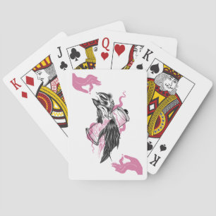 Cartes Corbeau d'Halloween avec Lotus Hands Carte de jeu