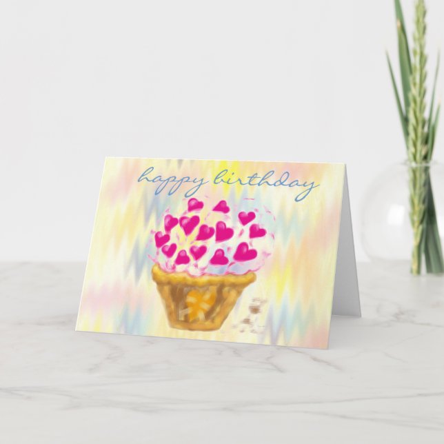 cartes CUPCAKE d'anniversaire heureux (Devant)