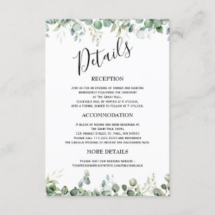 Cartes d'accompagnement de mariage minimaliste ave