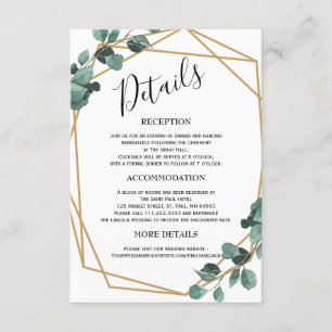 Cartes d'accompagnement de mariage minimaliste ave