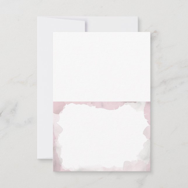 Cartes d'accompagnement pliées de mariage rose blu (Devant)