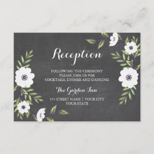 Cartes d'accueil Anémones peintes au tableau noir