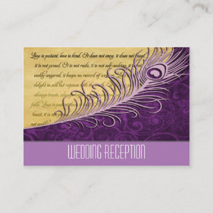 Cartes d'accueil de mariage Vintage violet Peacock
