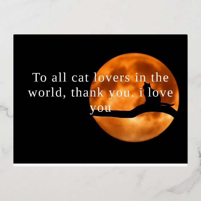 Cartes d'Action de grâce Amoureux de les chats dan (Recto)