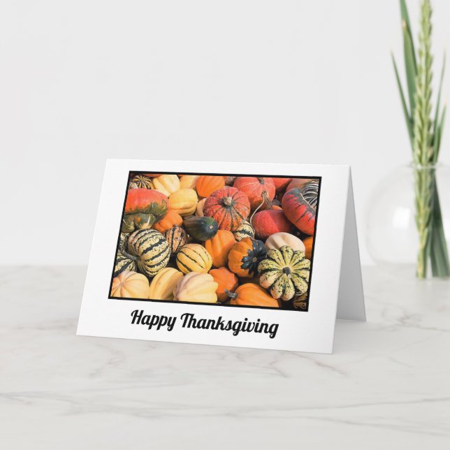 Cartes d'Action de grâce Citrouilles & Gourds (Devant)