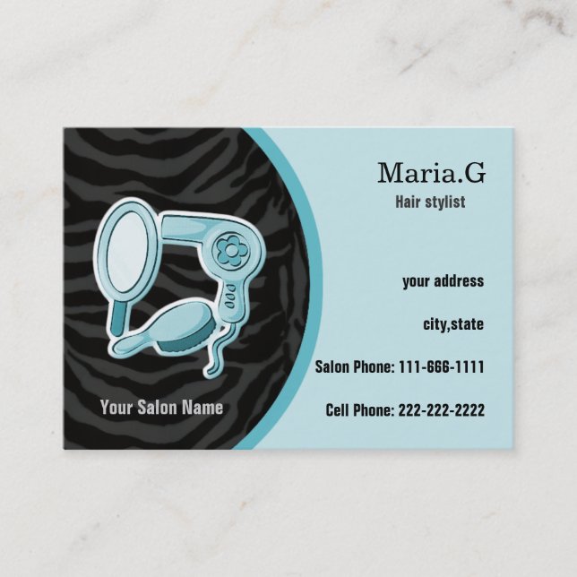 Cartes d'affaires Aqua Hair Salon (Devant)