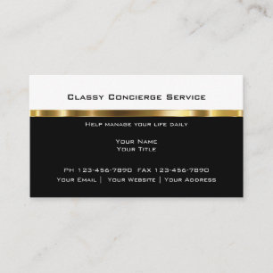 Cartes d'affaires de concierge haut de gamme