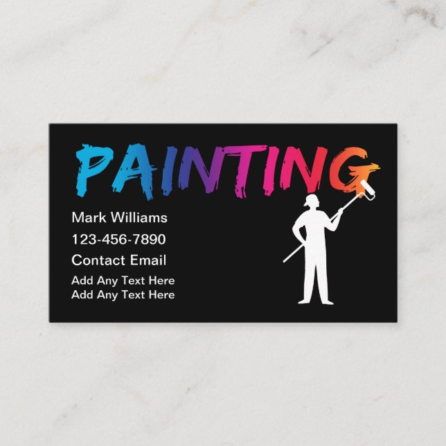 Cartes d'affaires de l'entrepreneur en peinture pr (Devant)