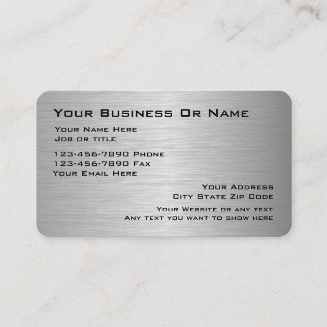 Cartes d'affaires en argent cool (Devant)