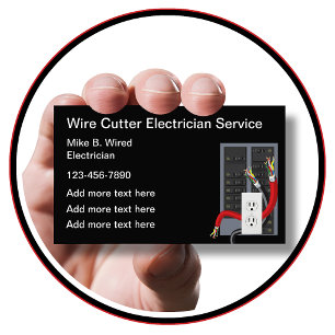Cartes d'affaires uniques d'électricien