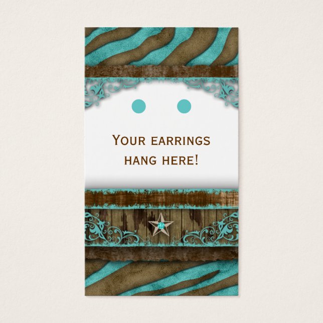 Cartes d'affichage à oreille Cute Zebra Star Weste (Devant)