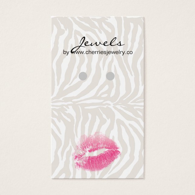 Cartes d'affichage à oreilles joaillerie Cute Zebr (Devant)