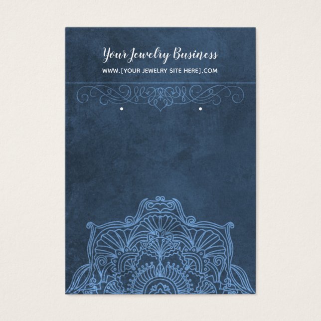 Cartes d'affichage bleu Vintage Mandala (Devant)