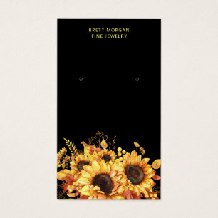 Cartes d'affichage Chic Sunflowers Gold Black
