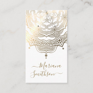 Cartes d'affichage Classy White & Gold Mandala