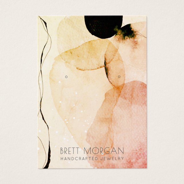 Cartes d'affichage de bijoux à l'aquarelle Abstrai (Devant)