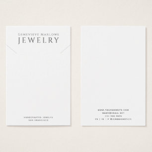 Cartes d'affichage du collier blanc noir moderne