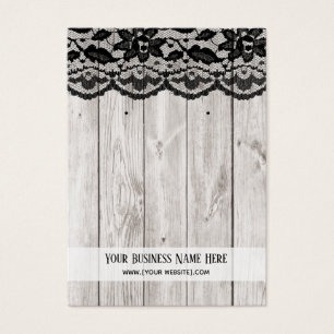 Cartes d'affichage en bois gris dentelle noire