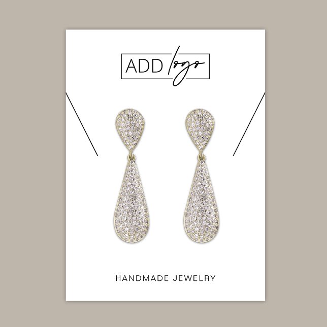 Cartes d'affichage minimaliste simple logo (Minimalist Simple Brand Logo Jewelry Display Cards)