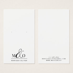 Cartes d'affichage pour bijoux Monogramme moderne