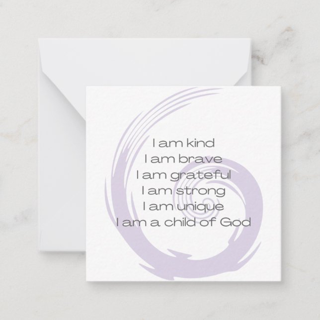 Cartes d'affirmation quotidiennes à la lavande pou (Devant)