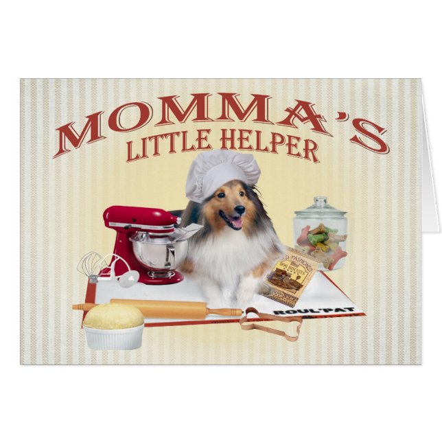 Cartes d'aide de Sheltie Momma (Devant horizontal)