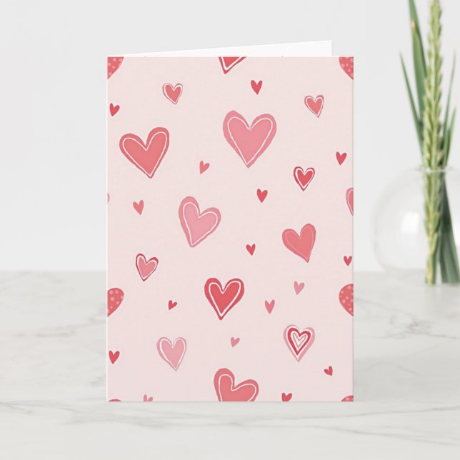 Cartes d'amour à cœurs simples (Devant)