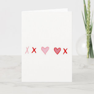 Cartes d'amour Cœurs Rouges Et X