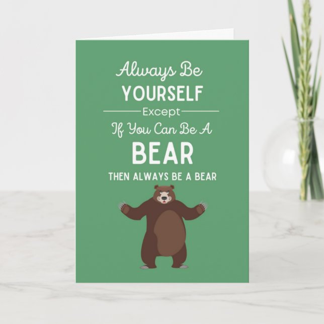 Cartes d'amour pour les ours mignons Humour Faune  (Devant)