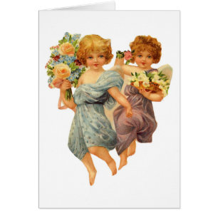 Cartes d'anges et de fleurs
