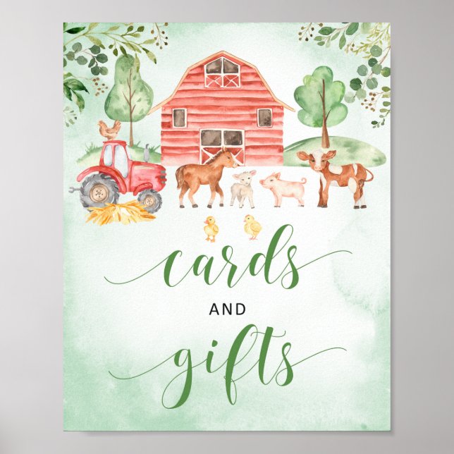 Cartes d'animaux de ferme et affiche de cadeaux po (Devant)
