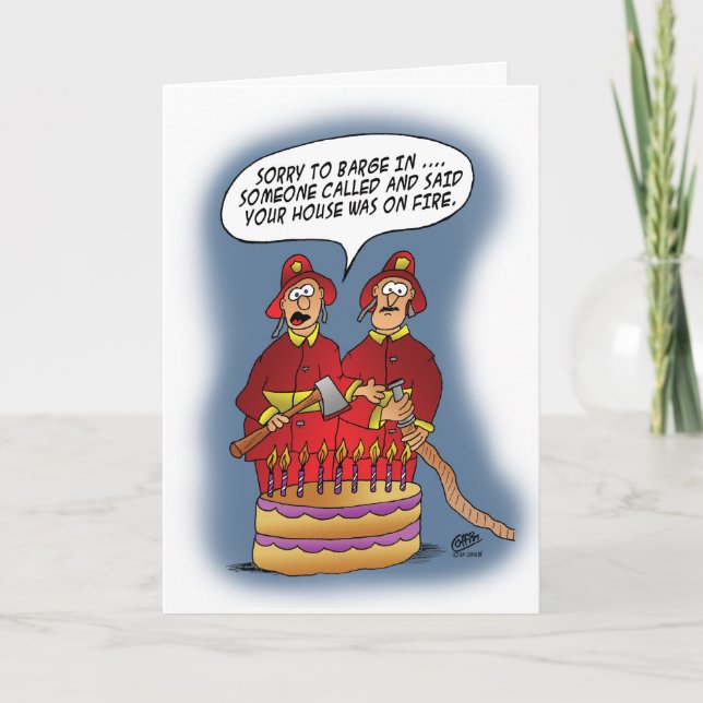 Cartes d'anniversaire amusantes : Alarme incendie (Devant)