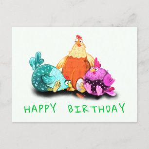 Cartes d'anniversaire amusantes avec des poulets h