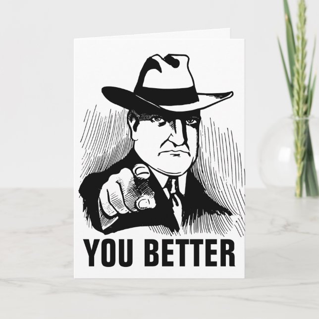 Cartes d'anniversaire amusantes, GANGSTER MAFIA GU (Devant)