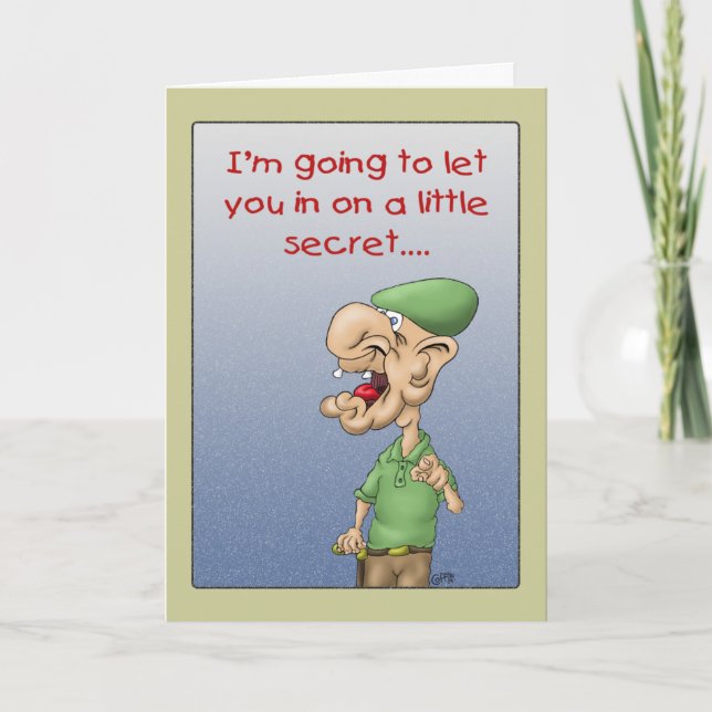 Cartes d'anniversaire amusantes : Le secret (Devant)