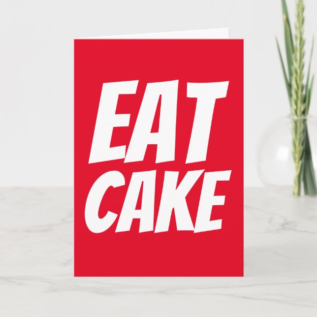CARTES D'ANNIVERSAIRE AMUSANTES MANGER GÂTEAU (Devant)